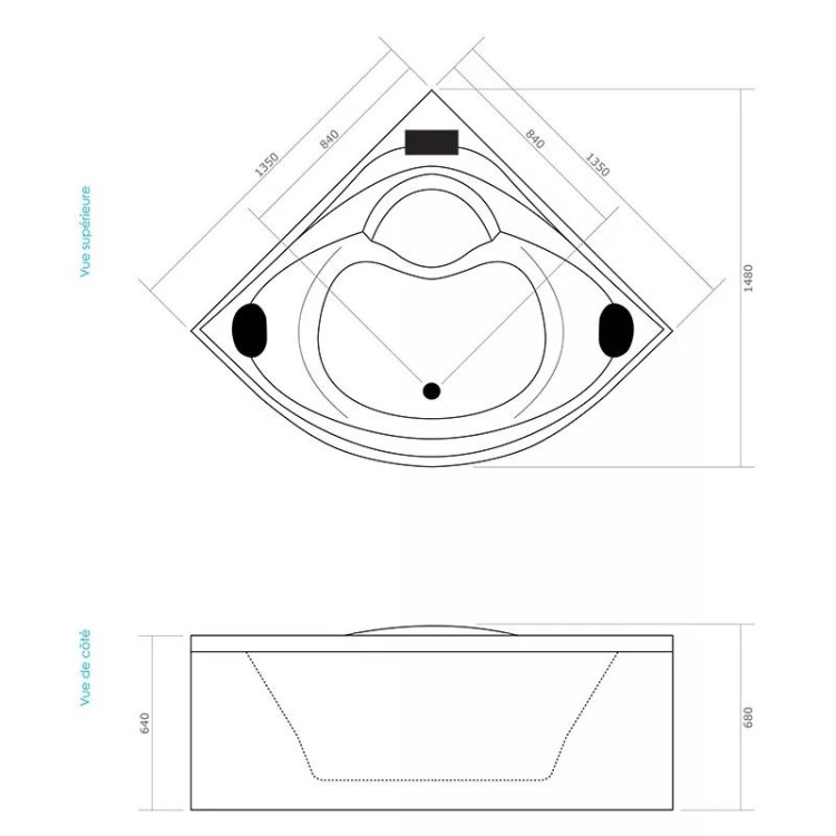 Baignoire balnéo d’angle SWEET ICONFORT | Thalassor