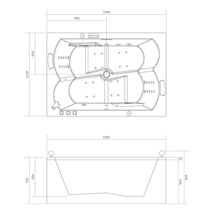 Baignoire balnéo 2 places KROMA IDYNAMIC | Thalassor