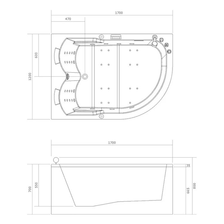 Baignoire balnéo 2 places SIRIUS IDYNAMIC | Thalassor
