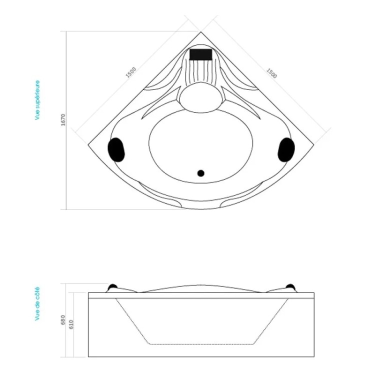 Baignoire balnéo 2 places MAKEMO IMASSAGE | Thalassor