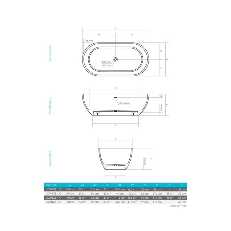 Baignoire îlot LOUNGE en Solid Surface | Thalassor