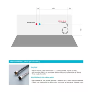 Baignoire balnéo rectangulaire IMASSAGE de 170 x 80 cm équipée d'un système Eau Air et d'une pompe puissante, disponible à l'achat et à la livraison.