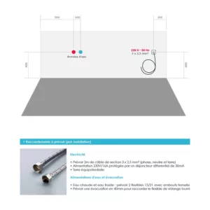 Baignoire balnéo rectangulaire 2 places IMASSAGE de 180 x 120 cm, équipée d'un système Eau Air et d'une pompe puissante, disponible à l'achat et à la livraison.