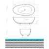 Baignoire îlot COCOON en Solid Surface, dimensions 150 x 78 x 55 cm, matériau monobloc solide, résistant aux taches et à l'humidité, avec siphon et flexible inclus, bonde popup et trop-plein, disponible à l'achat avec livraison.