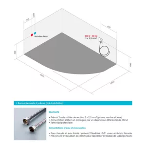 Baignoire balnéo d'angle IMASSAGE de 150 x 100 cm avec système Eau Air, disponible à l'achat et la livraison.