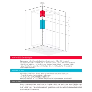 Cabine hammam asymétrique de couleur noire, mesurant 120 x 90 cm, idéale pour une installation moderne et élégante, disponible à l'achat avec livraison.