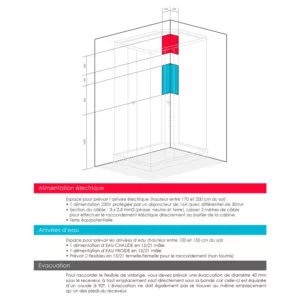 Cabine Hammam rectangulaire blanche de 140 x 90 x 220 cm, idéale pour créer un espace bien-être à domicile, disponible à l'achat avec option de livraison.