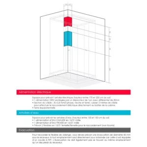 Cabine hammam rectangulaire blanche de 140 x 90 cm, idéale pour une installation confortable dans votre salle de bains, avec une hauteur de 220 cm, disponible à l'achat et à la livraison.