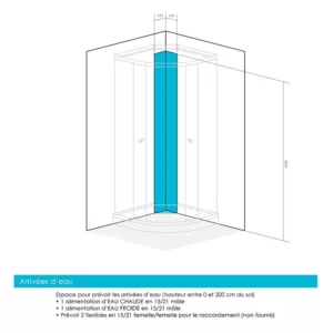 Cabine de douche d'angle SILVER de 80 x 80 cm en noir, idéale pour un espace de douche moderne et fonctionnel, disponible à l'achat et pour une livraison rapide.