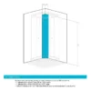 Cabine de douche d'angle blanche mesurant 90 x 90 x 211 cm de la collection SILVER, idéale pour les espaces restreints, disponible à l'achat et à la livraison.