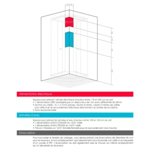 Cabine de douche hydro d'angle blanche de 90 x 90 cm de la collection SILVER, idéale pour un bien-être optimal avec un design moderne.