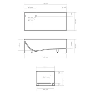 Baignoire îlot en Solid Surface de 170 cm, moderne et élégante, idéale pour votre salle de bain, disponible à l'achat et à la livraison.