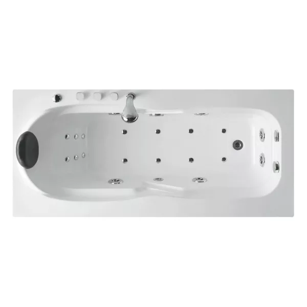 Baignoire balnéo rectangulaire IMASSAGE de 170 x 80 cm, équipée d'un système Eau Air et d'une pompe puissante, disponible à l'achat et à la livraison.