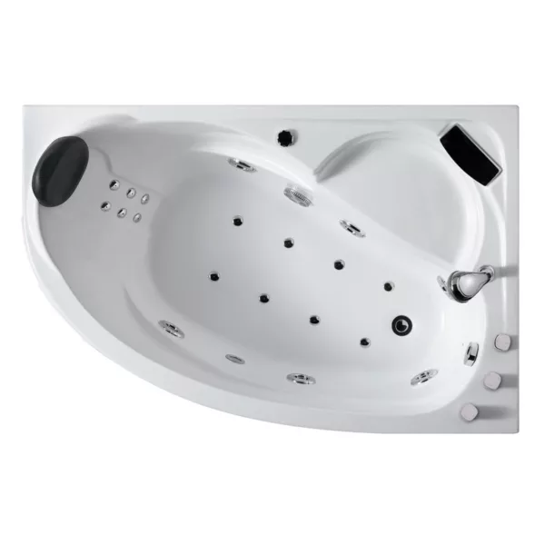 Baignoire balnéo d'angle IMASSAGE de 150 x 100 cm, équipée d'un système Eau Air, idéale pour une expérience de détente luxueuse, disponible à l'achat et à la livraison.