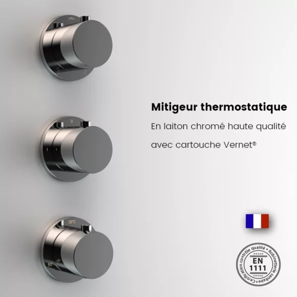Cabine de douche hydromassante de forme carrée, dimension 100 x 100 cm, finition blanche, conçue pour un usage d'angle, idéale pour des installations modernes, disponible à l'achat et pour livraison.