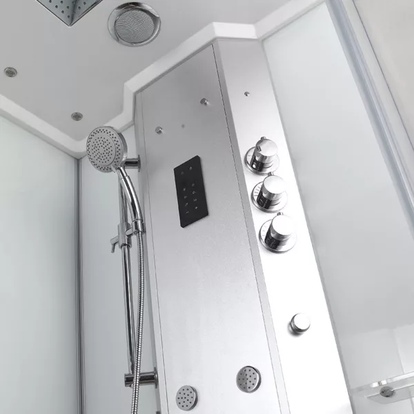Cabine de douche hammam URBAN de dimensions 100 x 100 cm, conçue pour une personne, idéale pour un moment de détente à domicile, disponible à l'achat et à la livraison.