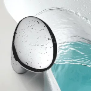 Baignoire balnéo d'angle pour 2 personnes, mesurant 150 x 150 cm, de la gamme IMASSAGE, équipée d'un système Eau Air, disponible à l'achat et à la livraison.