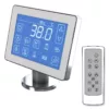 Baignoire balnéo d'angle pour 2 personnes IDYNAMIC, dimensions 150 x 150 cm, équipée d'un circuit EAU AIR AIR, fonction rinçage, séchage auto, Bluetooth et une pompe puissante, disponible à l'achat et à la livraison.