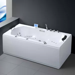 Baignoire balnéo rectangulaire ARKOS IPOWER de 200 x 90 cm avec 70 jets, réchauffeur d’eau, circuit EAU AIR AIR TURBO et programmes de massage, équipée de Bluetooth, disponible à l'achat et à la livraison.