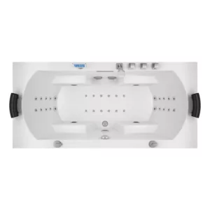 Baignoire balnéo rectangulaire IDYNAMIC de 190 x 90 cm avec des équipements modernes tels que Bluetooth, circuit EAU AIR AIR, fonction rinçage et séchage auto, disponible à l'achat et à la livraison.