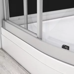 Cabine de douche hydro asymétrique de la collection SILVER, mesurant 120 x 90 cm, idéale pour l'hydromassage, disponible à l'achat et à la livraison.