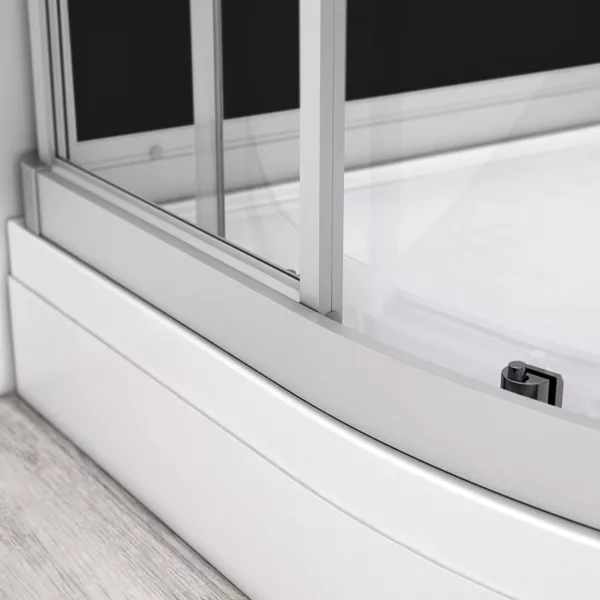 Cabine de douche hydro rectangulaire noire, dimensions 140 x 90 x 211 cm, offrant un espace de bien-être avec hydromassage, disponible à l'achat et pour la livraison.