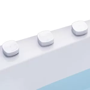 Baignoire balnéo rectangulaire STELLA 190 ICONFORT de 190 x 90 cm, équipée de 21 jets, chromothérapie LED multicouleurs et robinetterie en laiton chromé, idéale pour 2 personnes et disponible à l'achat avec livraison.