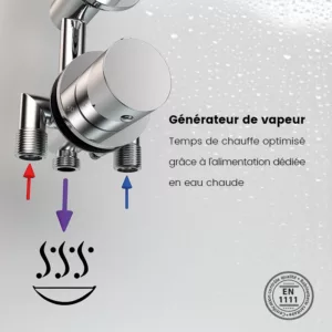 Douche Hammam URBAN pour 2 personnes, mesurant 140 x 100 x 215 cm, idéale pour un usage relaxant et disponible à l'achat avec livraison.