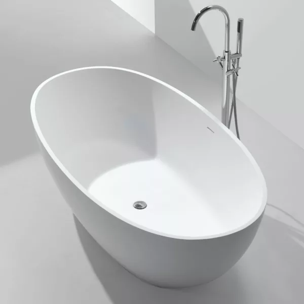 Baignoire îlot moderne en Solid Surface mesure 178 x 87 x 52 cm, parfaite pour les salles de bains contemporaines, disponible à l'achat et à la livraison.