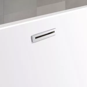 Baignoire îlot en acrylique ELSA mesurant 180 x 80 x 60 cm, conçue pour un coin avec un design contemporain, disponible à l'achat et à la livraison.