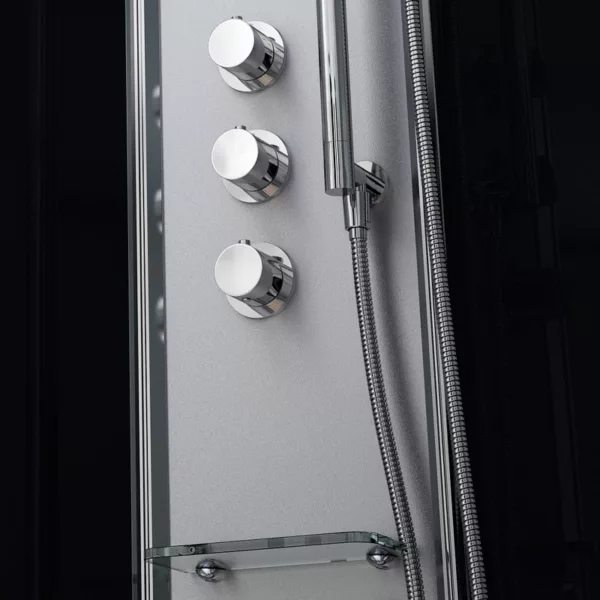 Cabine de douche rectangulaire SILVER Hydro Noir, dimensions 140 x 90 cm, conçue pour le bien-être avec hydromassage.