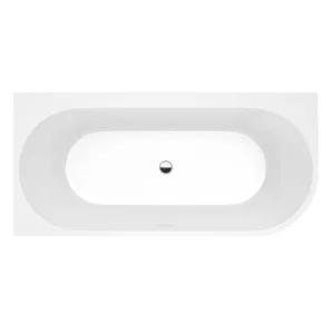 Baignoire îlot d'angle en acrylique dimensions 180 x 80 cm, idéal pour un agencement élégant et moderne dans la salle de bains, disponible à l'achat et à la livraison.