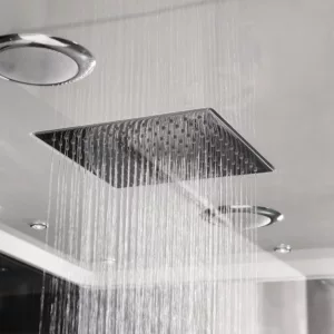 Douche Hammam URBAN de 100 x 100 cm, modèle gauche, conçue pour une personne, avec des dimensions de 100 x 100 x 215 cm, disponible à l'achat et à la livraison.
