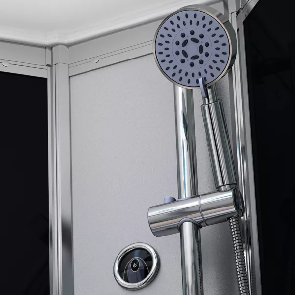 Cabine de douche hydro rectangulaire SILVER de 140 x 90 cm en noir, offrant un design élégant et moderne, disponible à l'achat et à la livraison.