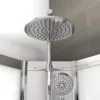 Cabine de douche asymétrique SILVER de 120 x 90 cm en blanc, idéale pour les espaces modernes, disponible à la vente avec option de livraison.
