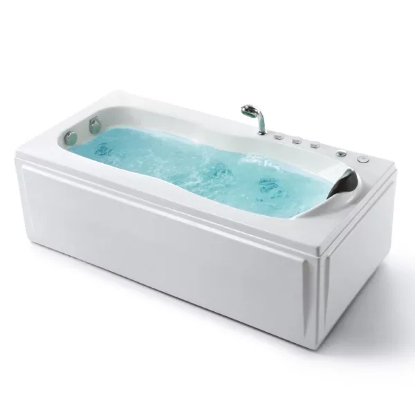Baignoire balnéo rectangulaire IMASSAGE de 170 x 80 cm équipée d'un système Eau Air et d'une pompe puissante, disponible à l'achat et à la livraison.