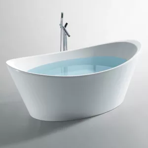 Baignoire îlot en acrylique de dimensions 180 x 90 x 71 cm, idéale pour un design moderne et élégant dans la salle de bain, disponible à l'achat et à la livraison.