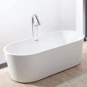 Baignoire îlot en acrylique SERENA de dimensions 160 x 78 x 58 cm, élégante et contemporaine, disponible à l'achat et en livraison.