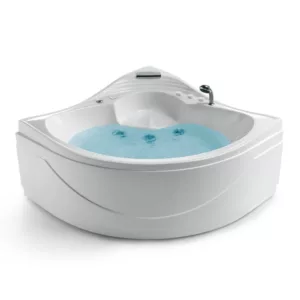 Baignoire balnéo d'angle IMASSAGE de 135 x 135 cm, équipée d'un système de jets Eau Air, idéale pour un moment de détente à domicile, disponible à l'achat et à la livraison.