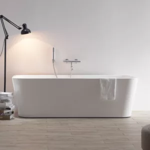 Baignoire îlot en acrylique de dimensions 180 x 75 x 56 cm, élégante et moderne, disponible à l'achat et à la livraison.