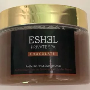 Sels de gommage apaisant de la mer Morte ESHEL en cristaux, pot de gommage corporel, idéal pour un moment de bien-être, disponible à l'achat et à la livraison.