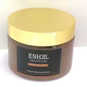 Pot de cristaux de sel de la mer Morte pour gommage corporel, de la marque Eshel, faisant partie de la gamme Private Spa, disponible à l'achat et à la livraison.